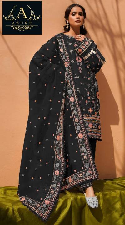 DN 14097 BY HUSNARA DESIGNER EMBROIDERY SALWAR SUIT WHOLESALER IN INDIA